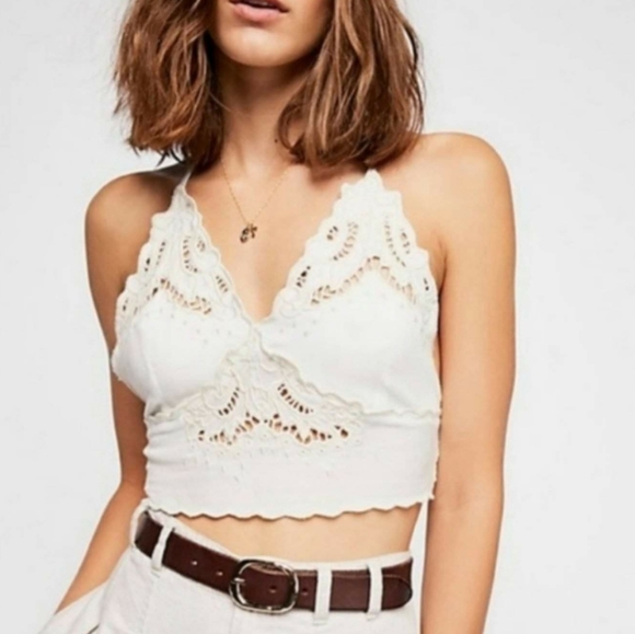 Free People Other - Free People Sleep Eyes White Crochet Lace Brami